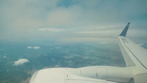 Outside View from an airline jet window during flight Stock Footage 76533057