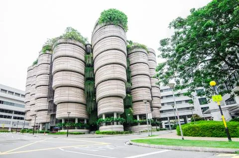 Outside view of building "Dim Sum Basket" at Nanyang Technological University Stock Photos