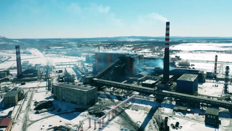 Outside view of a functioning steel-melting factory 動画素材 160417743