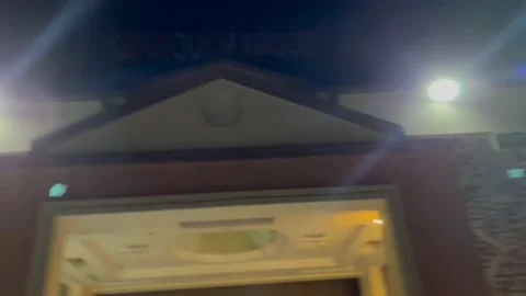 Outside View Of Hotel Building At Night Stock Footage 199144567