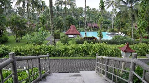 Outside view of the hotel Stock Photos