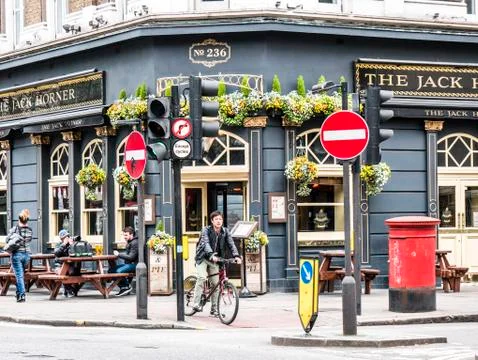 Outside view of The Jack Horner pub in London. Stock Photos
