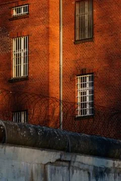 The outside view of a jail in Berlin Stock Photos
