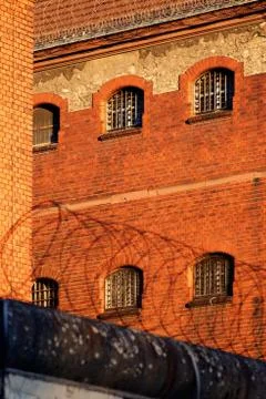 The outside view of a jail in Berlin Stock Photos