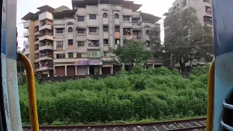 Outside  view from running train. Chennai Express. Stock Footage 131178577