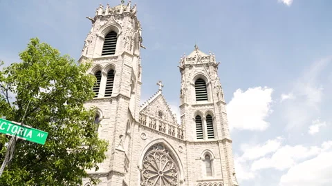 Outside view of Saint Patrick cathedral in New York City Video stock 246811330