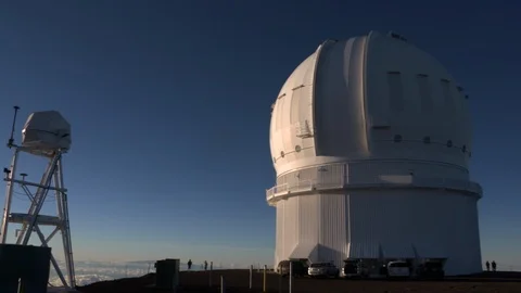 Outside view of telescope dome Stock Footage 93533878