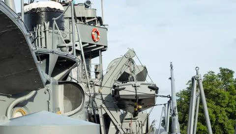 Outside view of the war ship Stock Photos