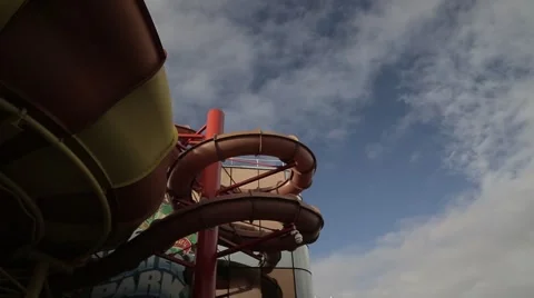 Outside Water Slides Stock Footage 56851250