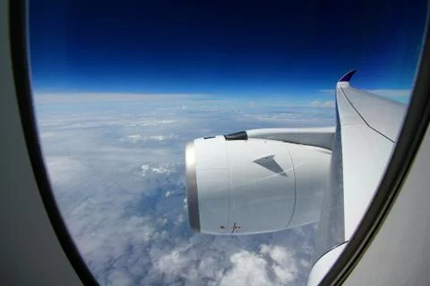 Outside window airplane Stock Photos