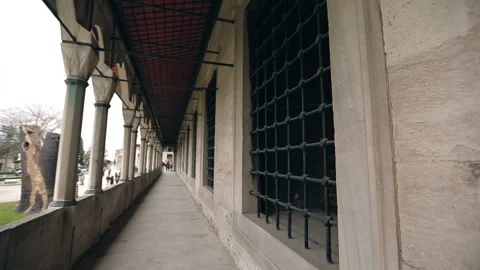 Outside window grille of the old mosque Stock Footage 100268972