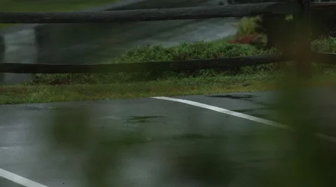 Outside Window - Rain on the Street Stock Footage 40846654