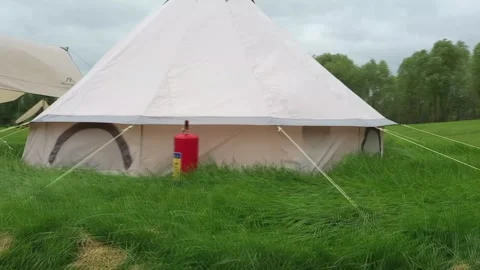 Outside the Yurt - Grassland Firefighting Stock Footage 333438835