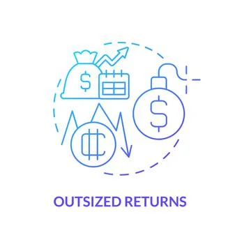 Outsized returns blue gradient concept icon Stock Illustration