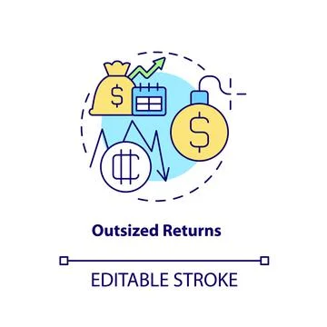Outsized returns concept icon Stock Illustration