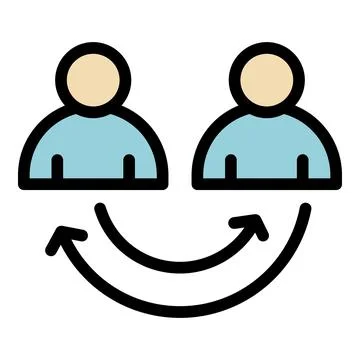 Outsource change icon color outline vector Stock Illustration