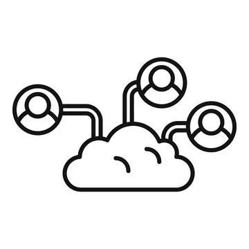 Outsource cloud elements icon, outline style Illustrazione stock