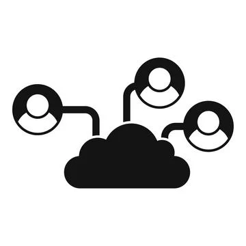 Outsource cloud elements icon, simple style Stock Illustration