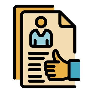 Outsource cv document icon color outline vector Stock Illustration