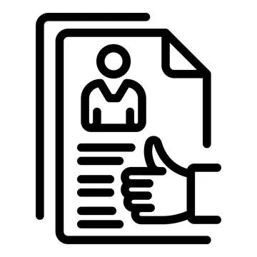 Outsource cv document icon, outline style Stockillustratie