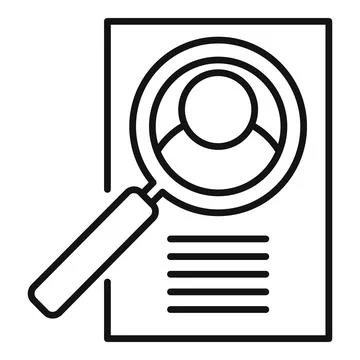 Outsource cv paper icon, outline style Stock Illustration