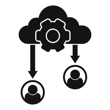 Outsource data cloud icon, simple style Stock Illustration