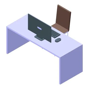 Outsource desktop icon, isometric style Stock Illustration
