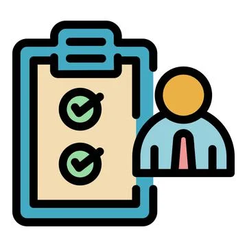 Outsource to do list icon color outline vector Stock Illustration