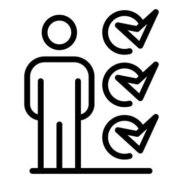 Outsource to do list person icon, outline style Stock Illustration