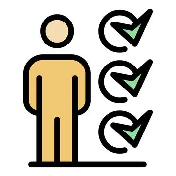 Outsource to do list person icon color outline vector Stock Illustration