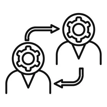 Outsource exchange icon, outline style イラスト素材