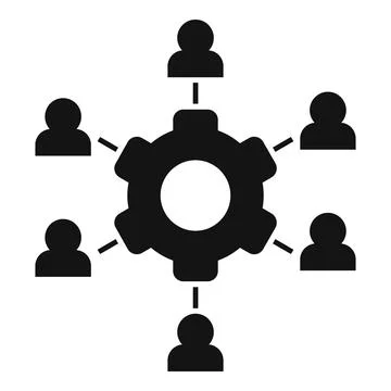Outsource gear member icon, simple style Stock Illustration