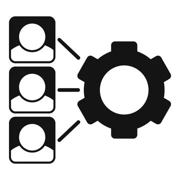 Outsource gear system icon, simple style Stock Illustration