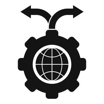 Outsource global direction icon, simple style Stockillustratie