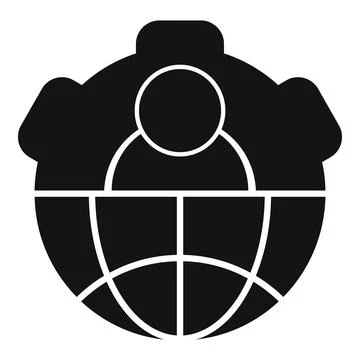 Outsource global gear icon, simple style Stock Illustration