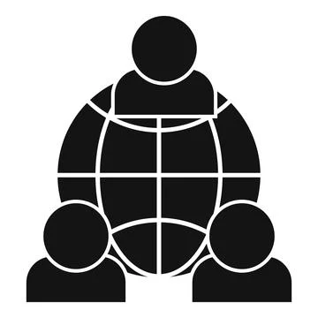 Outsource global network icon, simple style Stock Illustration
