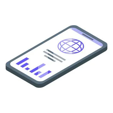 Outsource global smartphone icon, isometric style イラスト素材
