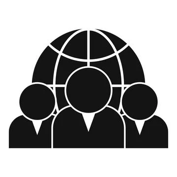 Outsource global team icon, simple style Stock Illustration