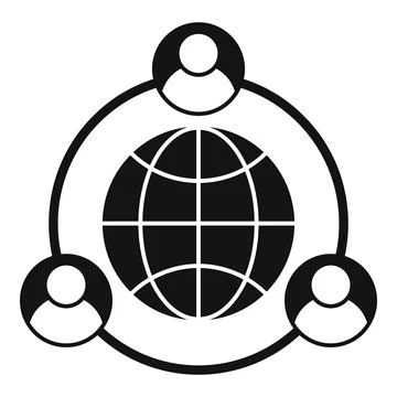 Outsource global way icon, simple style Illustrazione stock