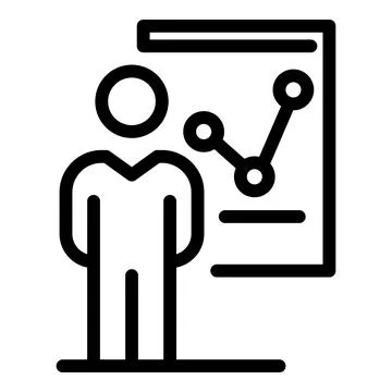 Outsource graph chart icon, outline style Illustrazione stock