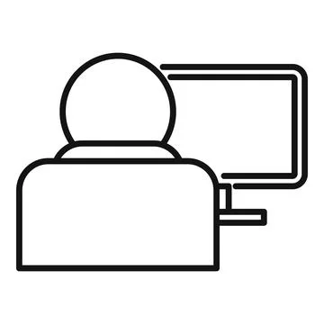 Outsource home pc icon, outline style Stock Illustration