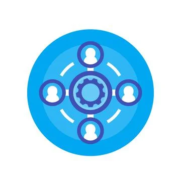 Outsource icon, flat style, vector illustration Stock Illustration