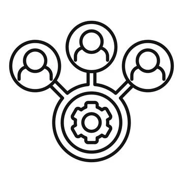 Outsource icon, outline style Stock Illustration