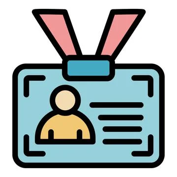 Outsource id card icon color outline vector イラスト素材