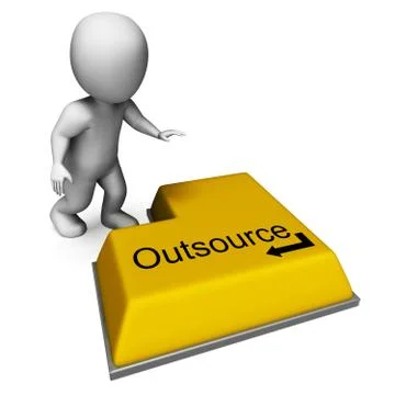 Outsource key shows subcontracting and hiring freelancers イラスト素材