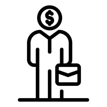 Outsource man icon, outline style Stock Illustration
