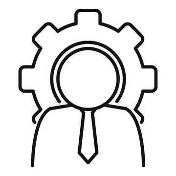 Outsource manager icon, outline style Stock Illustration