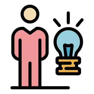 Outsource new idea icon color outline vector イラスト素材