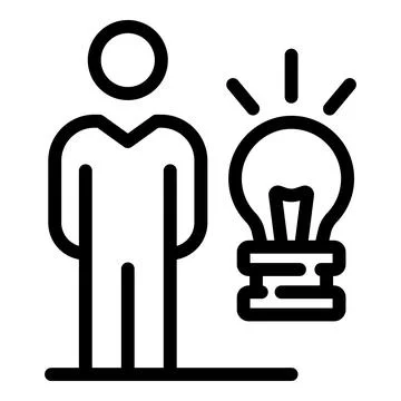Outsource new idea icon, outline style Stock Illustration