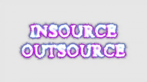 Outsource or insource  neon effects, text animation on transparent background Stock Footage 303345534